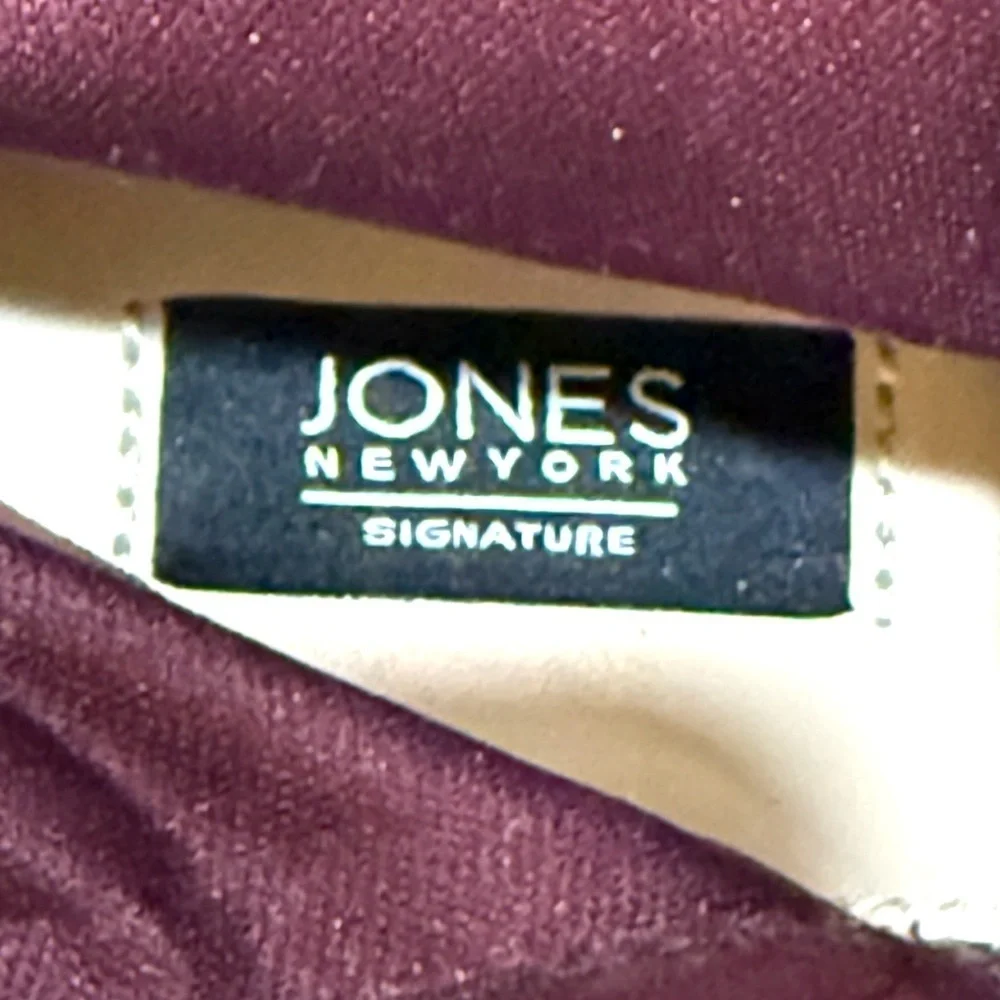 Jones New York Kendra Over the Knee Burgundy Boots faux suede sz 8